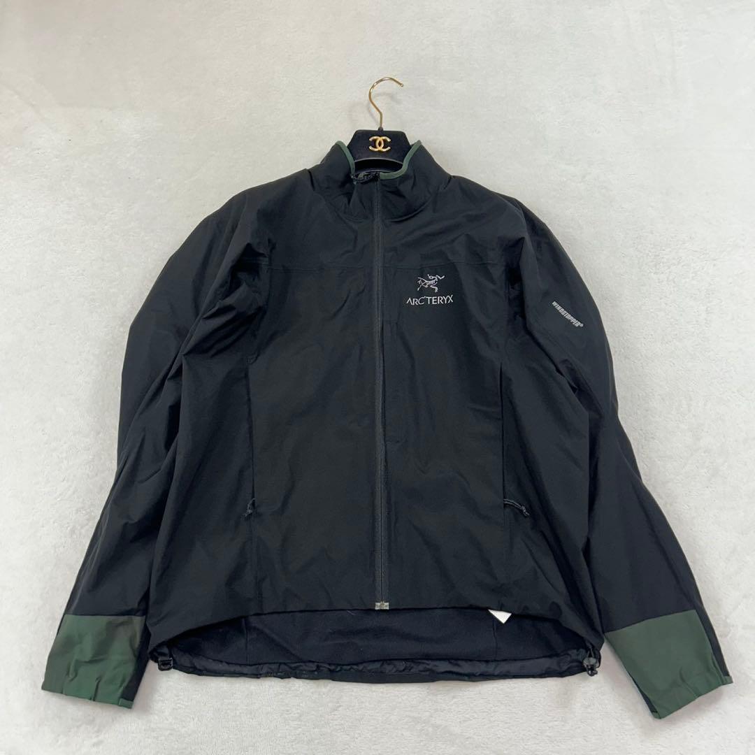 K594 S アークテリクス ロゴプリント ナイロンジャケット ブラック メンズ