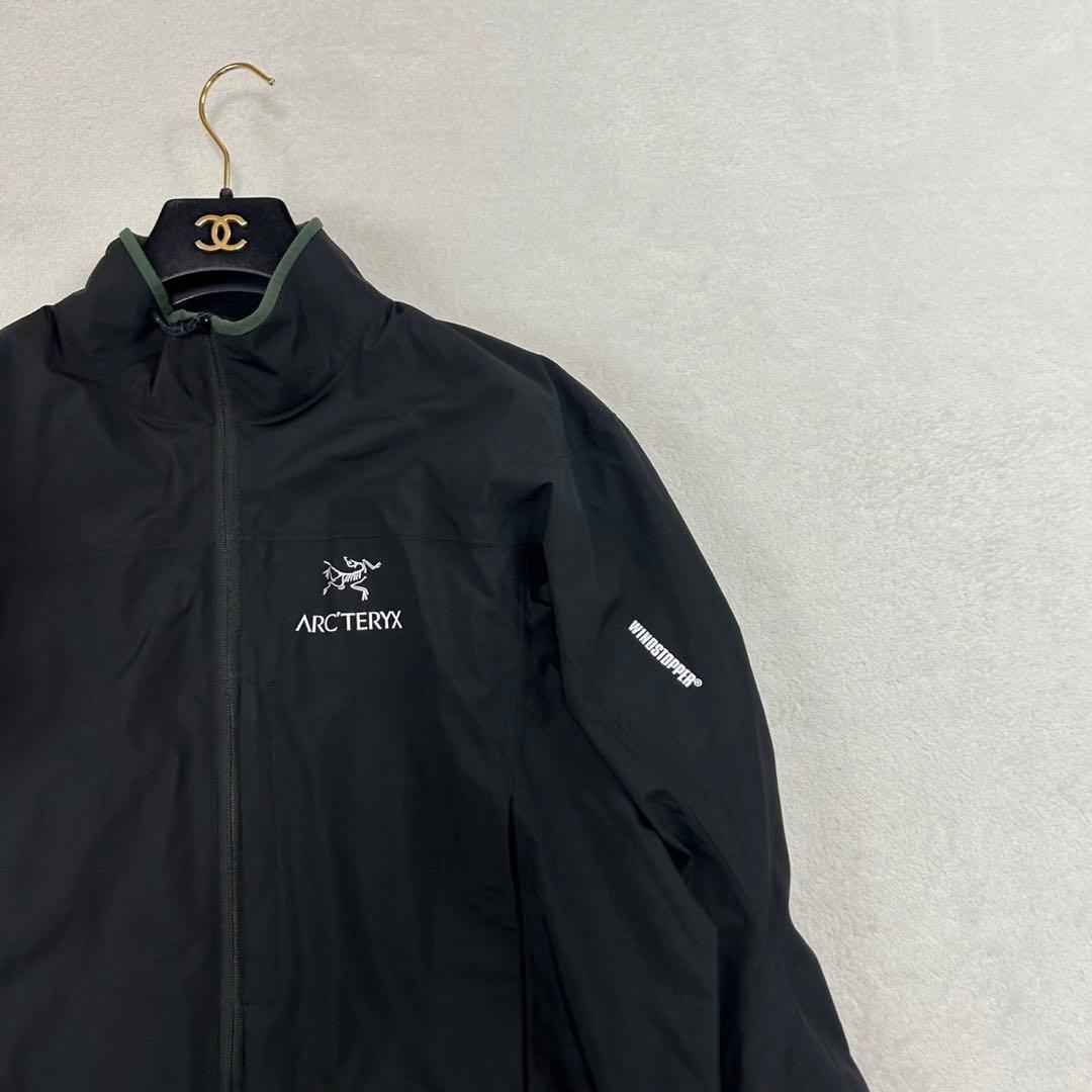 K594 S アークテリクス ロゴプリント ナイロンジャケット ブラック メンズ