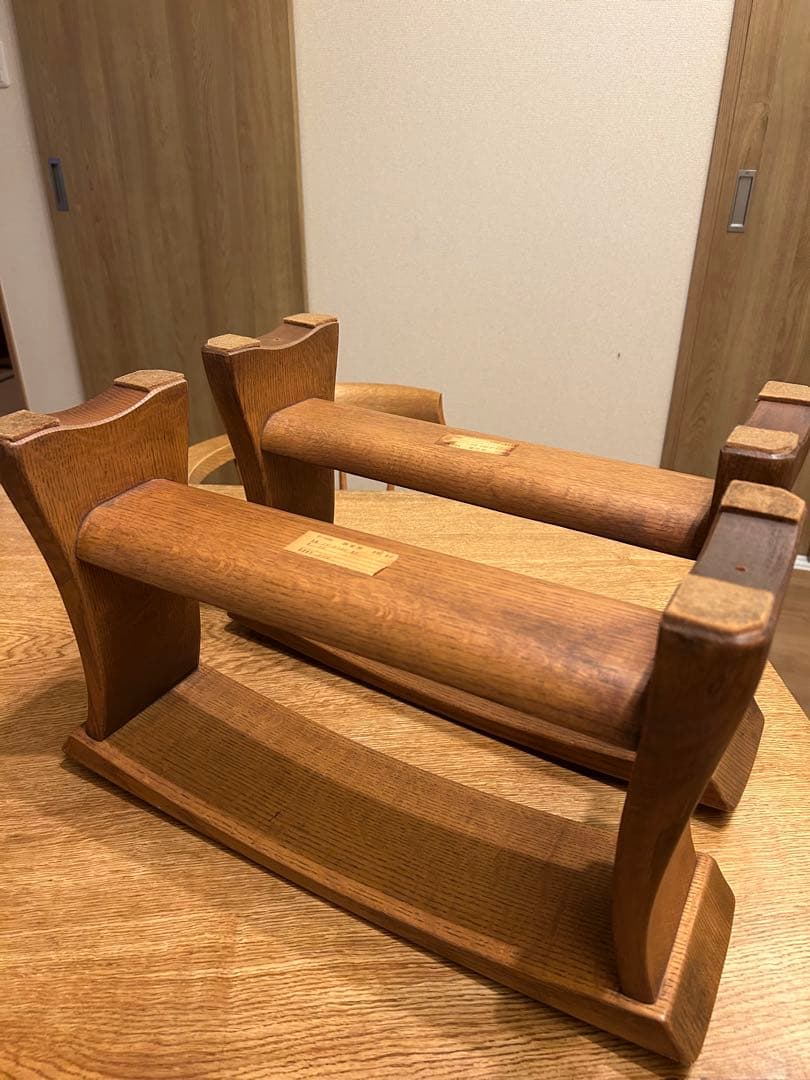 【飛騨家具】シラカワ　脇息　肘掛け　2脚（オーク材）　【オマケ】座椅子（合板材）