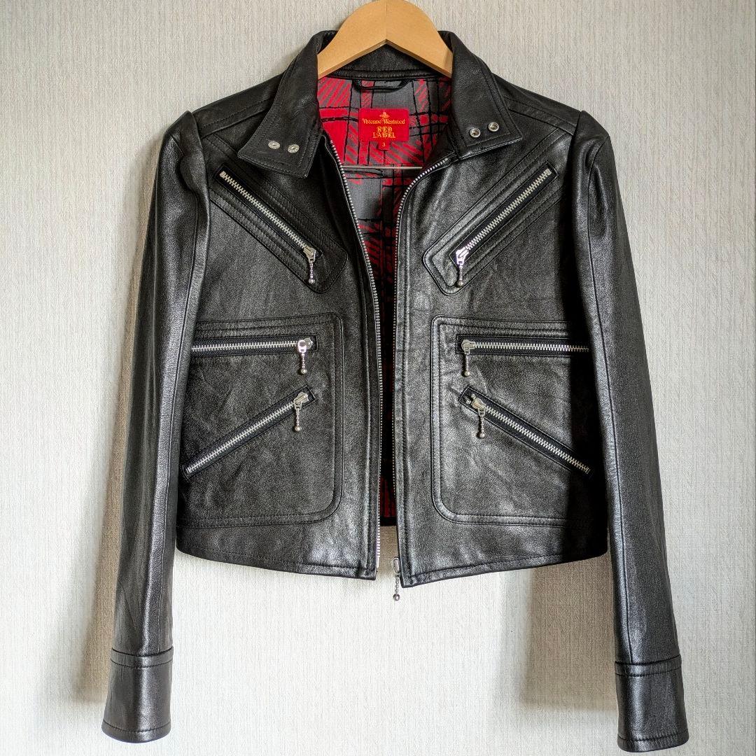 vivienne westwood レザー ライダースジャケット 6連ZIP