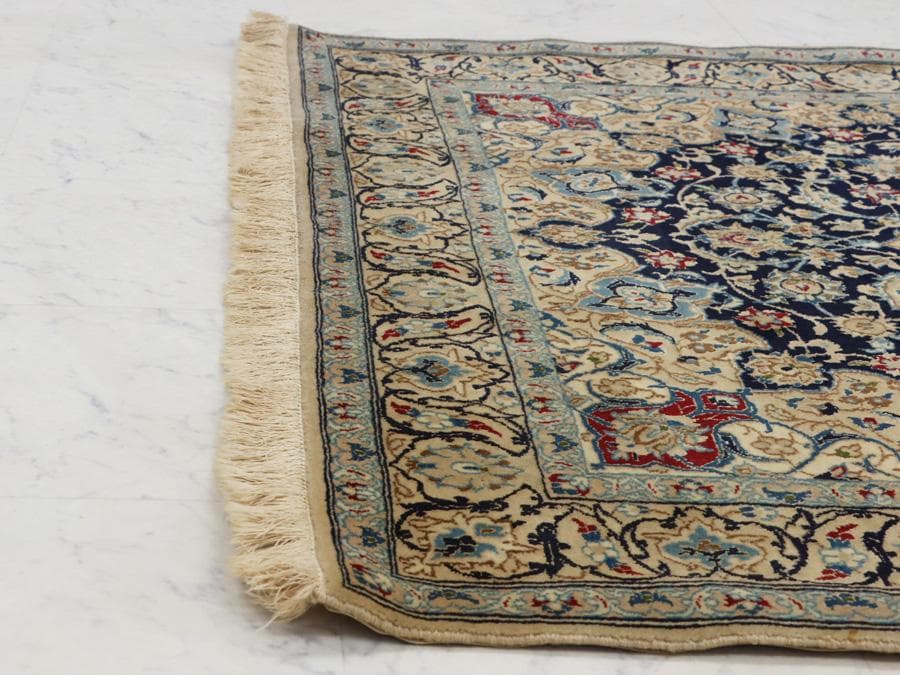 専用Y2301 ペルシャ絨毯 イラン ナイン ウール 手織 大判205×130㎝