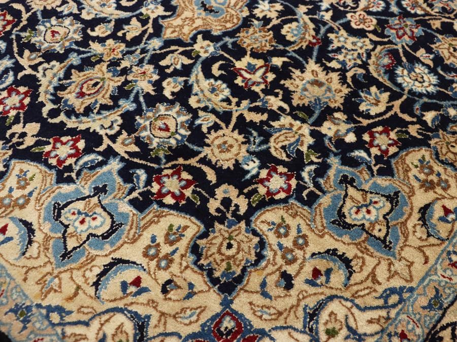 専用Y2301 ペルシャ絨毯 イラン ナイン ウール 手織 大判205×130㎝