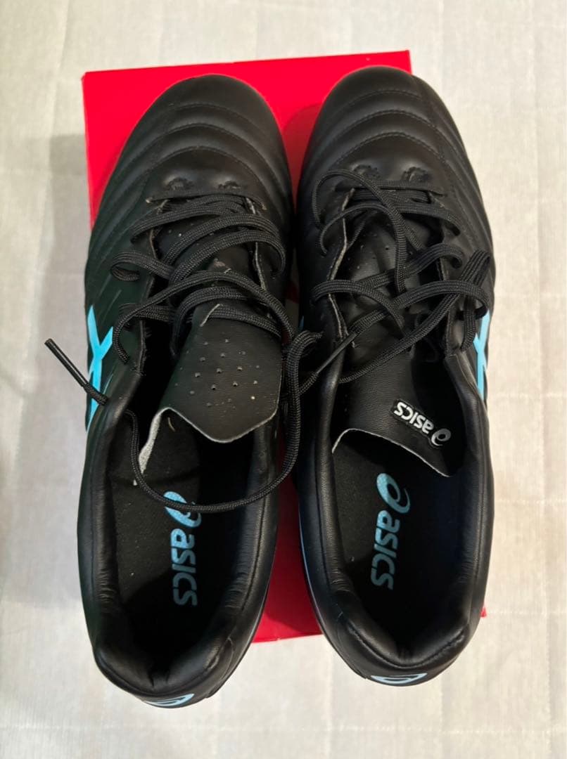 asics サッカースパイク DS LIGHT GAIN ST 27cm黒/青
