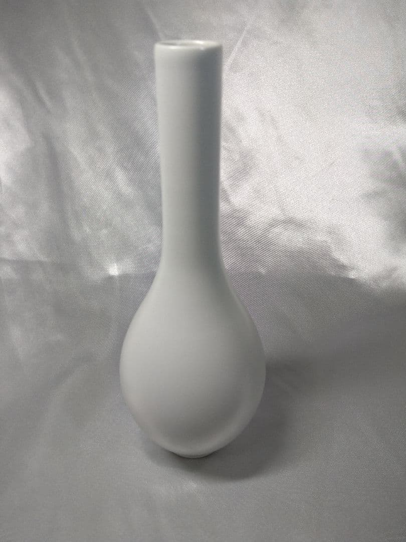 三代永澤永信 出石焼 永信窯 白雪釉鶴頸形 白磁 鶴首 花入 花器 美品