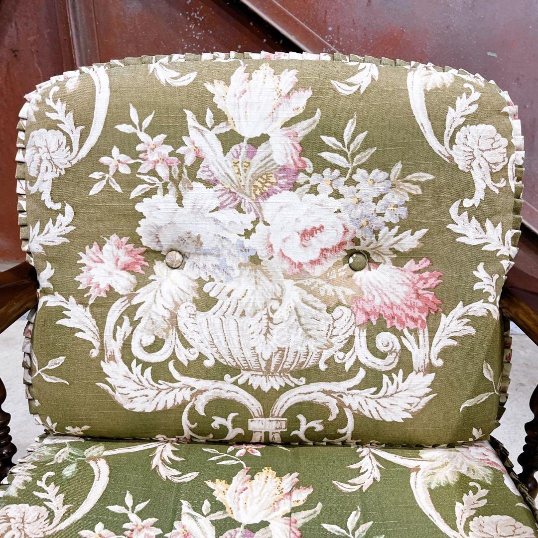 【稀少】karimokuカリモク アームチェア コロニアル フリージアグリーン①