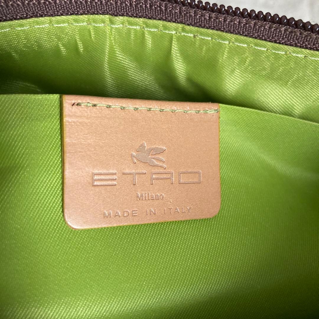 極美品　ETROエトロ　花柄刺繍ハンドバッグ　ペイズリー　ポシェット　イタリア製