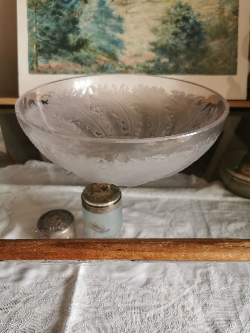 アンティーク ラリック CHICOREE ラージガラスボウル 水深鉢1921年頃