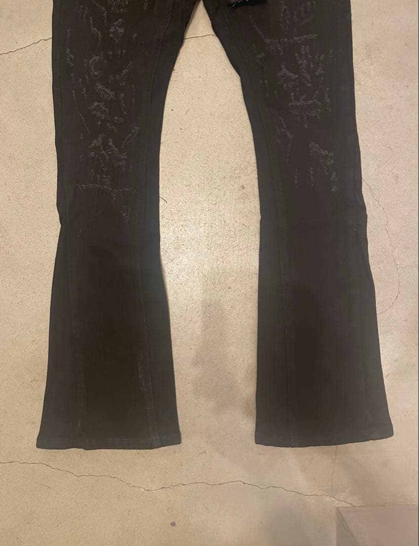 VALABASAS バラバサス フレアスキニーデニムダメージ ブラック 29