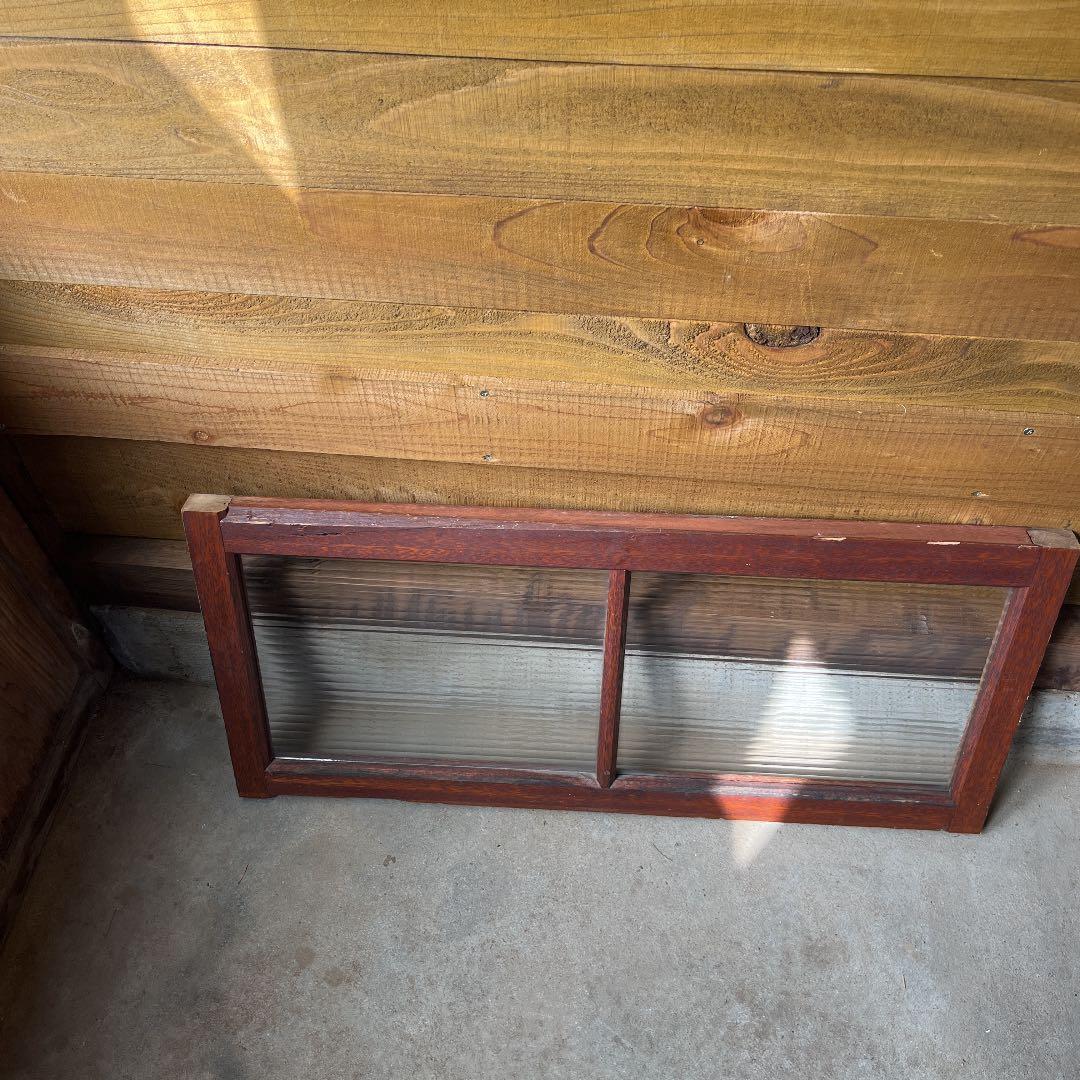 アンティーク波板ガラス枠