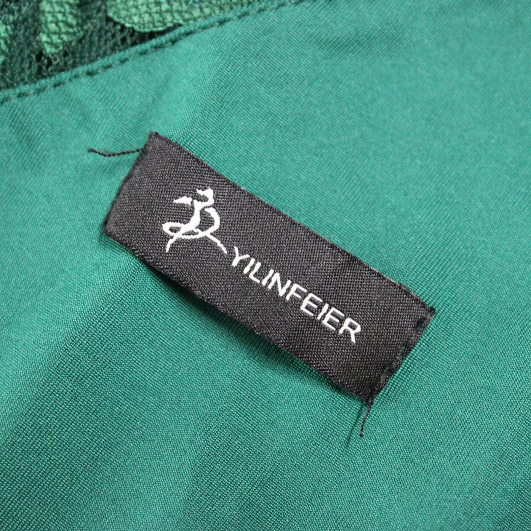 【美品 社交ダンス衣装】ワンピース ドレス グリーン 緑 YILINFEIER