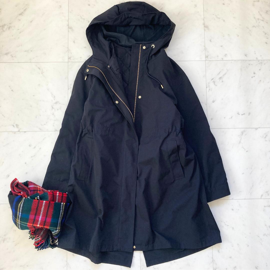 美品　23区　撥水　洗える　モッズコート　マルチウェイアウター　40　ブラック