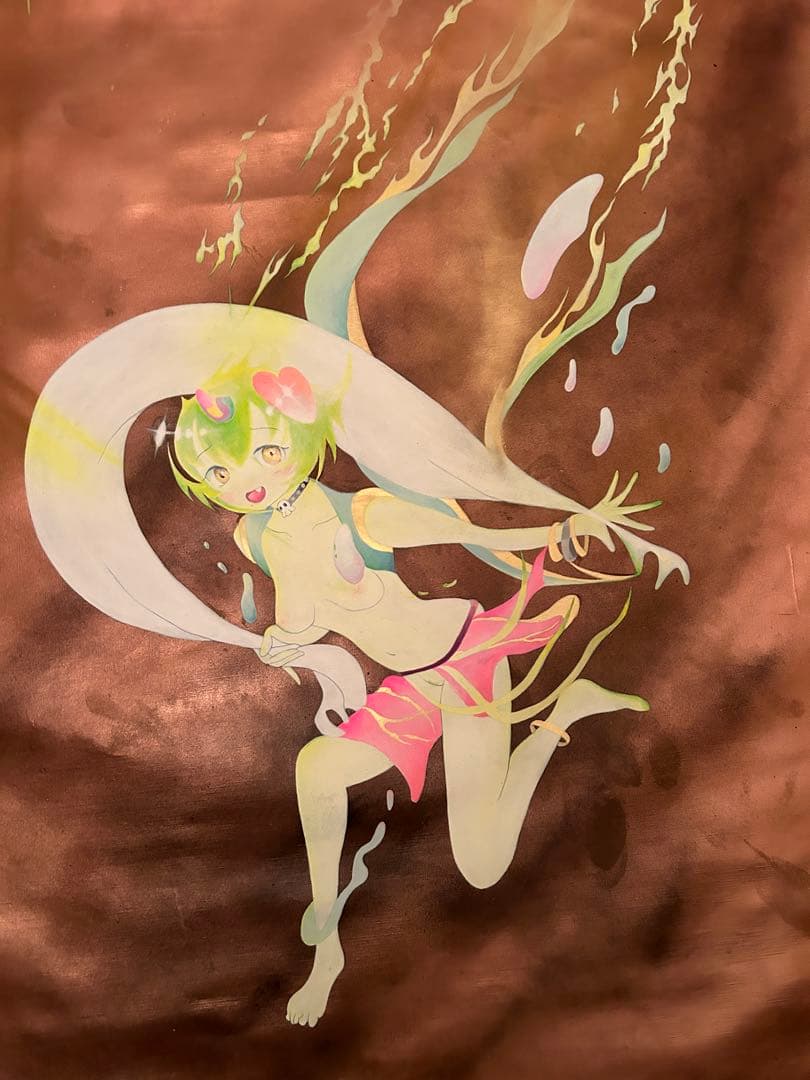 中尾変　アート（大サイズ）　現代アート　風神雷神図