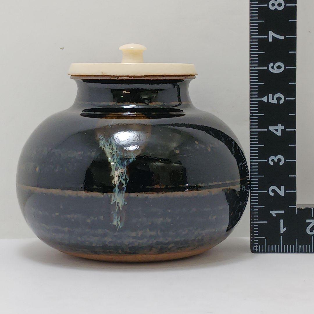 Y2904-5 茶道具 松本鐵山 大名物写 羽室文琳茶入 共箱・仕覆　#13