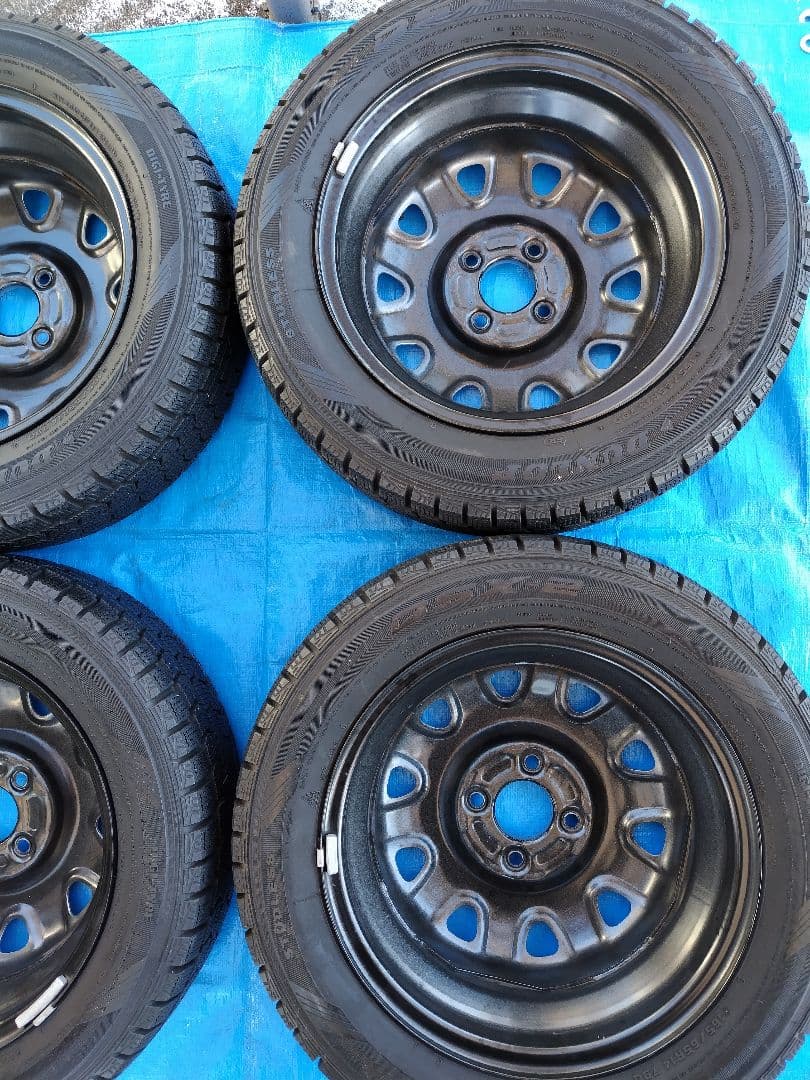 165/65R14【1/2】スタッドレスタイヤ、スチールホイール付、2本分割