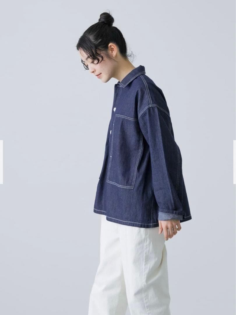 即日発送 入手困難 新品 かぐれ デニムプルオーバーシャツ INDIGO