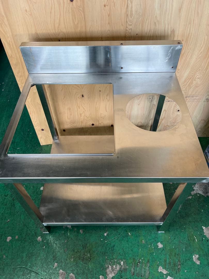 業務用食品準備作業テーブルパン粉付けテーブル、ステンレス容器とバスケット付き