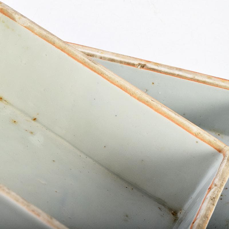 瀬戸焼　古瀬戸　染付　松竹梅文　四方四段重鉢　重箱　時代箱付　D　R9468B