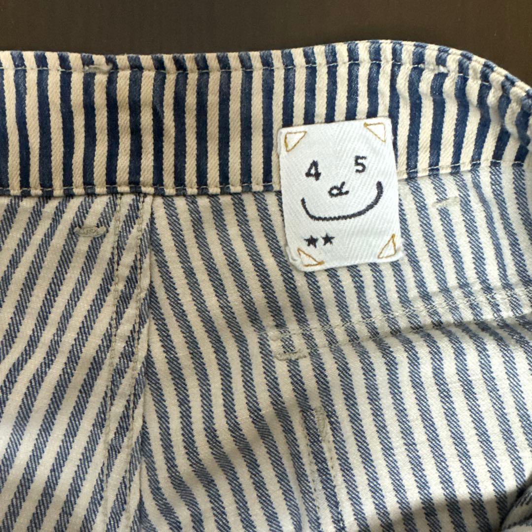 45R モンプデニムの908ベイカーパンツ　ヒッコリー柄