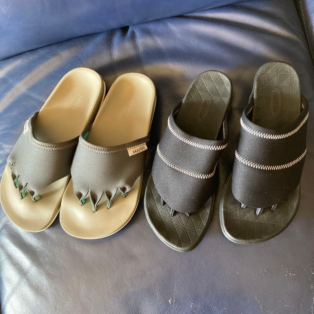 5本指サンダル ブラックとグレーアカイシ 2足セット