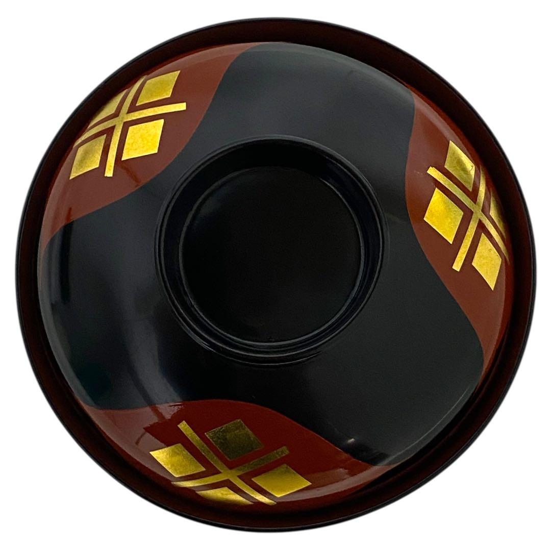 未使用品　秀衡塗　丸三漆器　蓋付き　汁椀　5客セット　25カ124