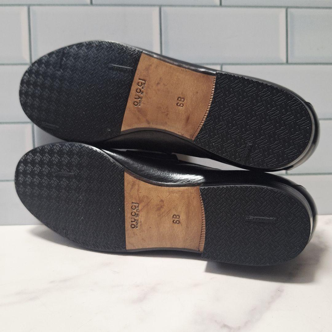 GUCCI グッチ ローファー 23 ホースビット ゴールド レザー ブラック