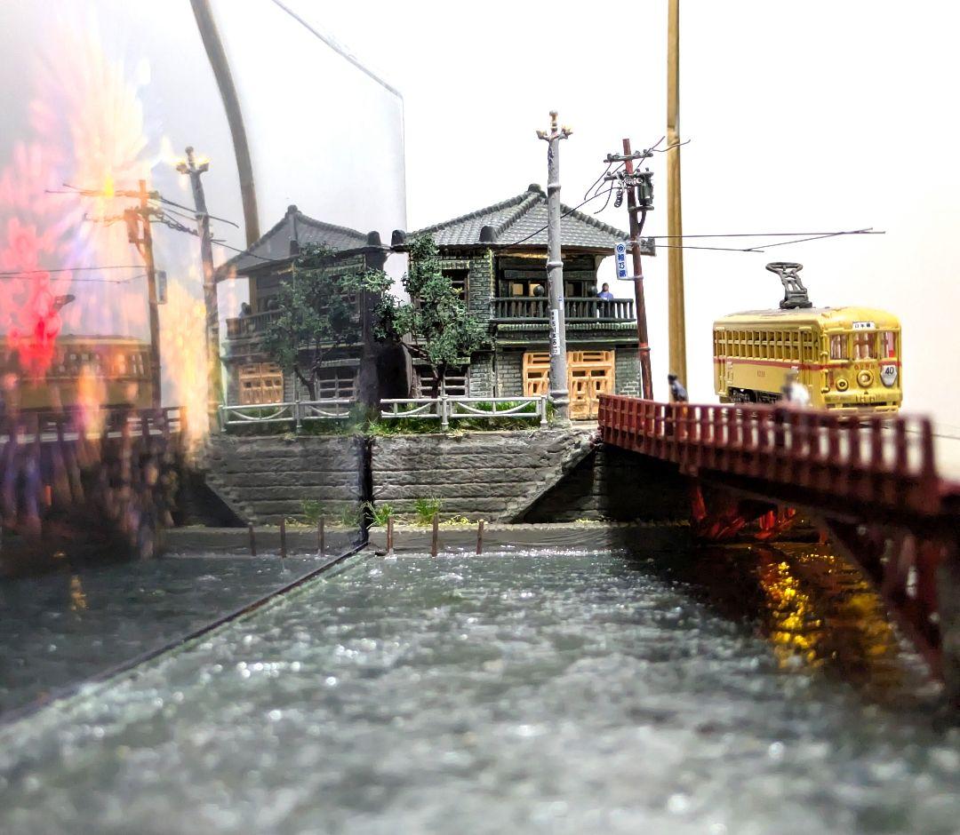 ジ*番様 Nゲージ・情景ジオラマ【橋から眺める花火…】