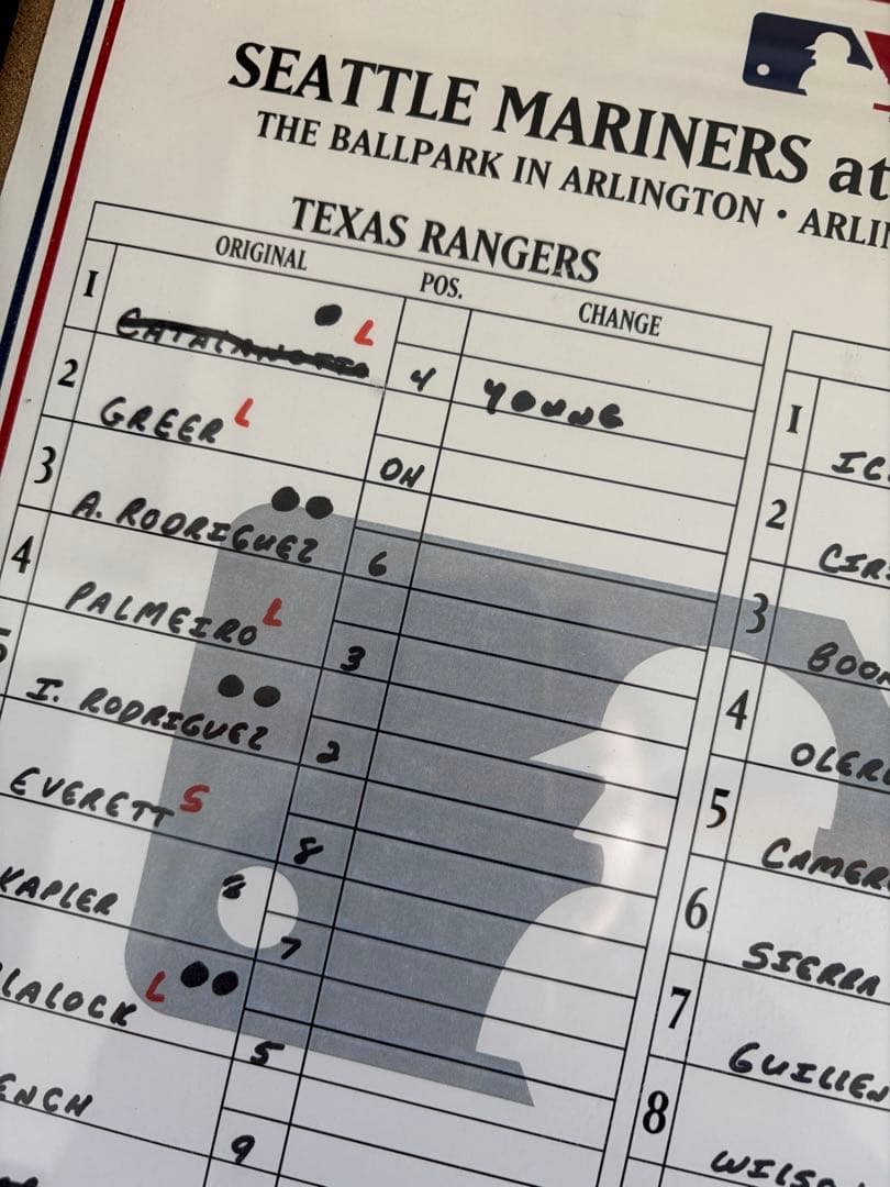 2002年 マリナーズ ラインアップ　カード　イチロー 佐々木　長谷川　Aロッド