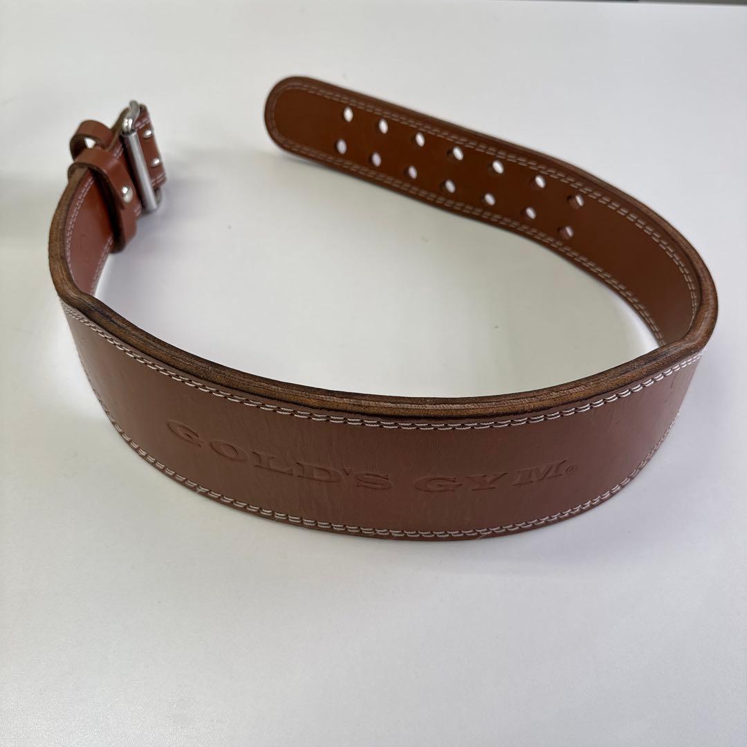 Gold's Gym レザー パワーベルト ブラウン　L