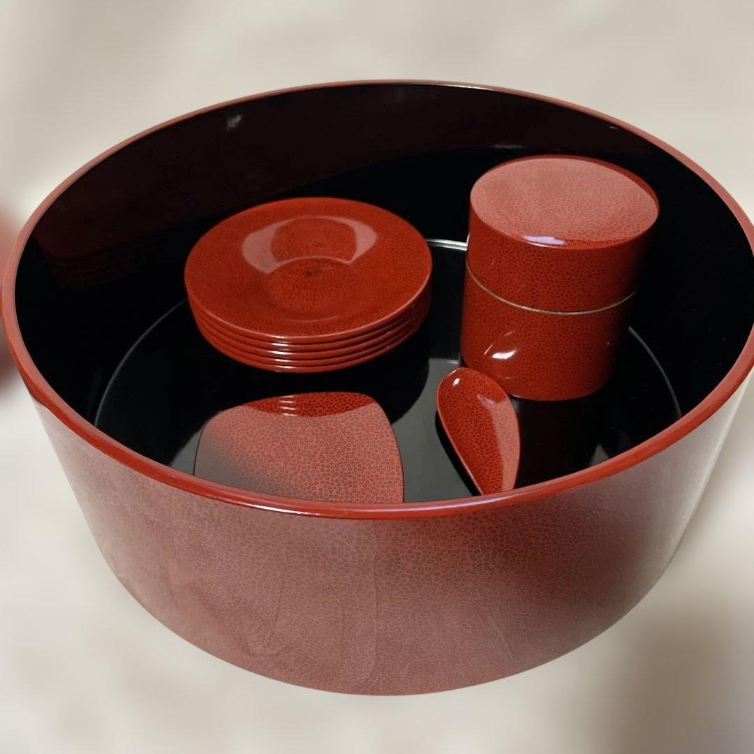 高級津軽塗り(七々子）茶櫃セット