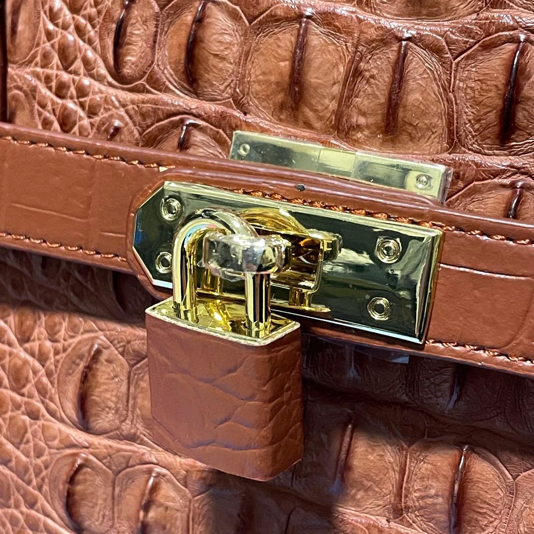 【新品・未使用】ロダニア クロコ革 2way ハンドバッグ ポーチ付 エレガント