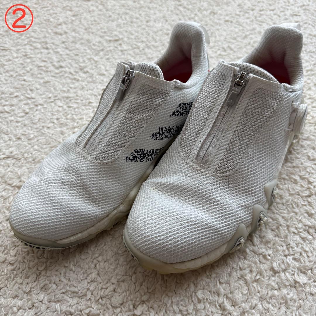 【中古】24cm 3足 ウィメンズ ゴルフシューズ アディダス コードカオス22