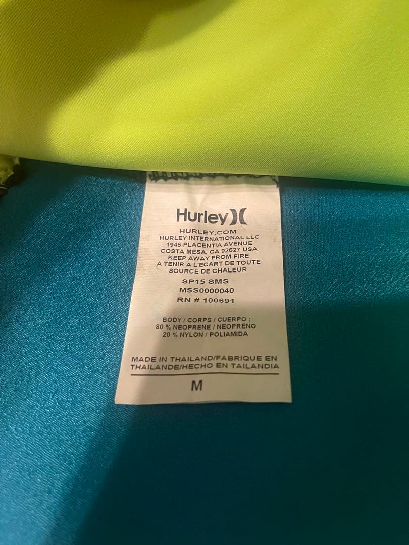 Hurley 半袖スプリングウェットスーツ M