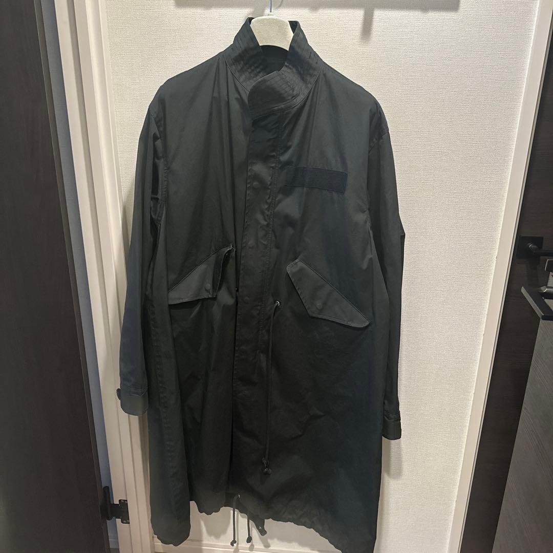 sacai メンズ　コットンモッズコート アウター ブラック　SCM-048
