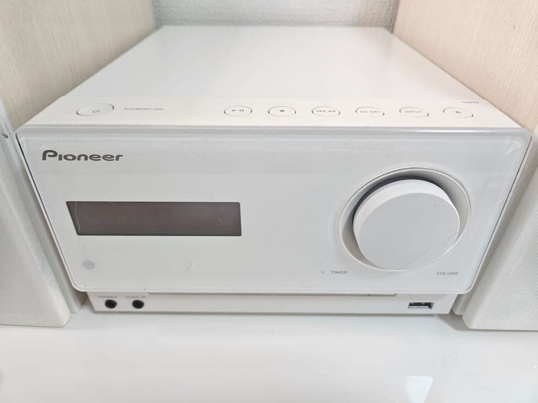 値下げPioneer ミニコンポ ホワイト リモコン付きBluetooth 対応