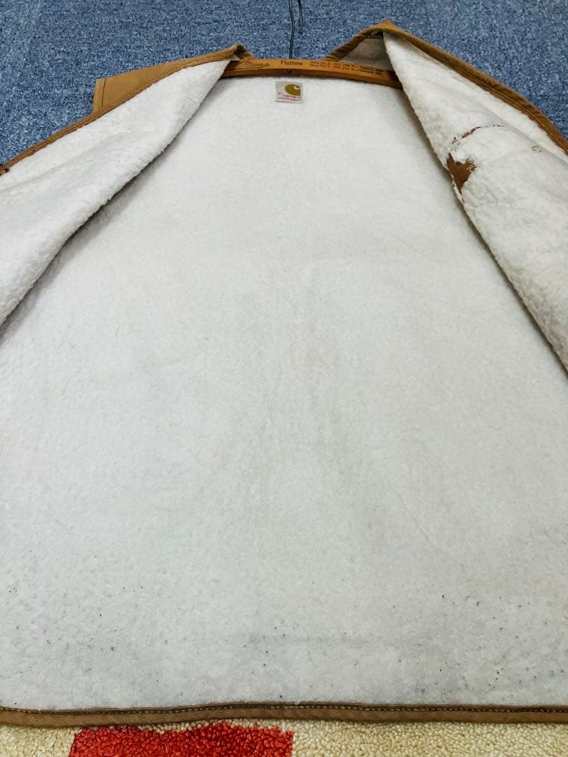 70's carhartt 初期ダッグベストSCOVILLジップ　裏ボアライナー