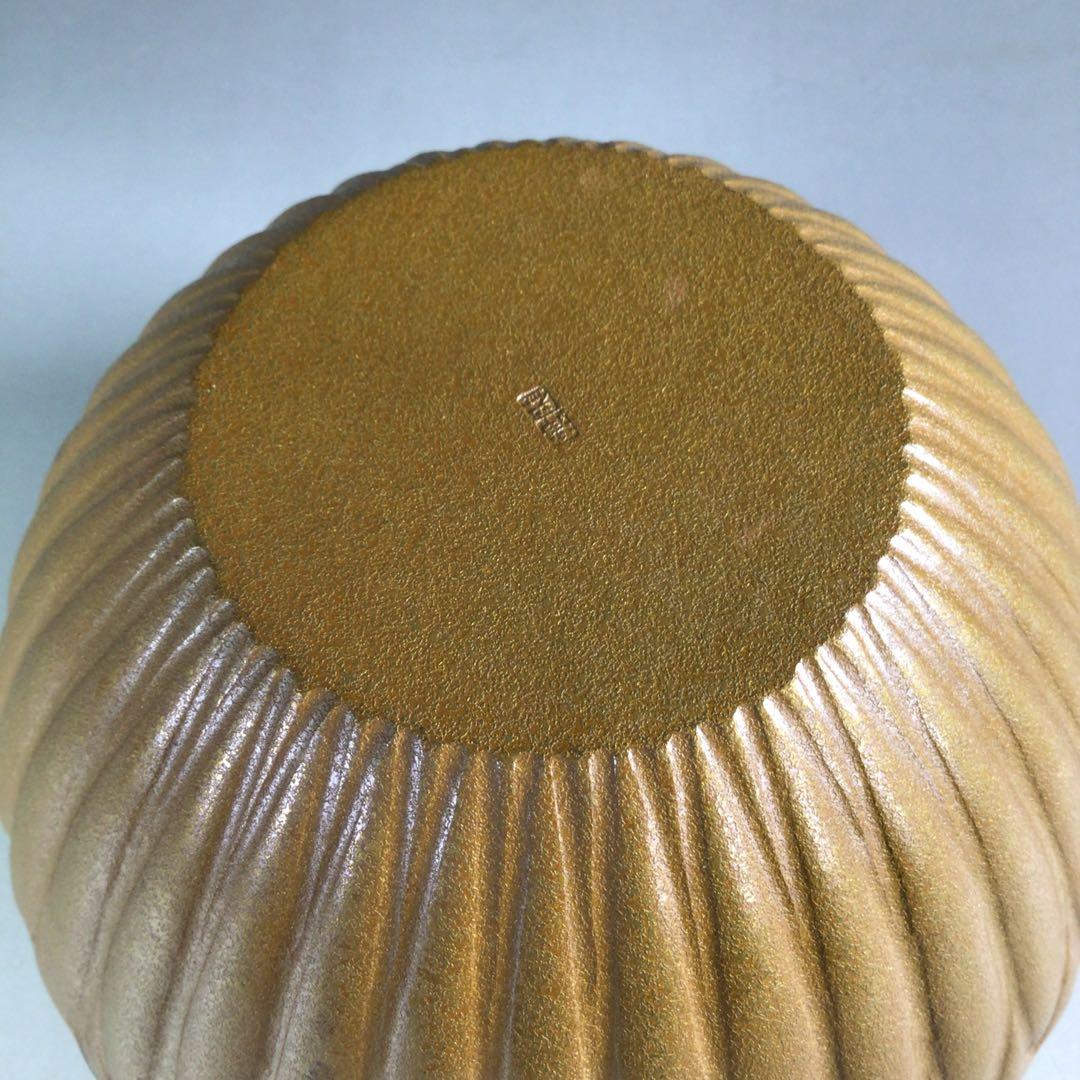 Ｒ６７１　建水　『中川浄益造』『而妙斎　書付』『菊彫モール建水』　共箱　茶道具