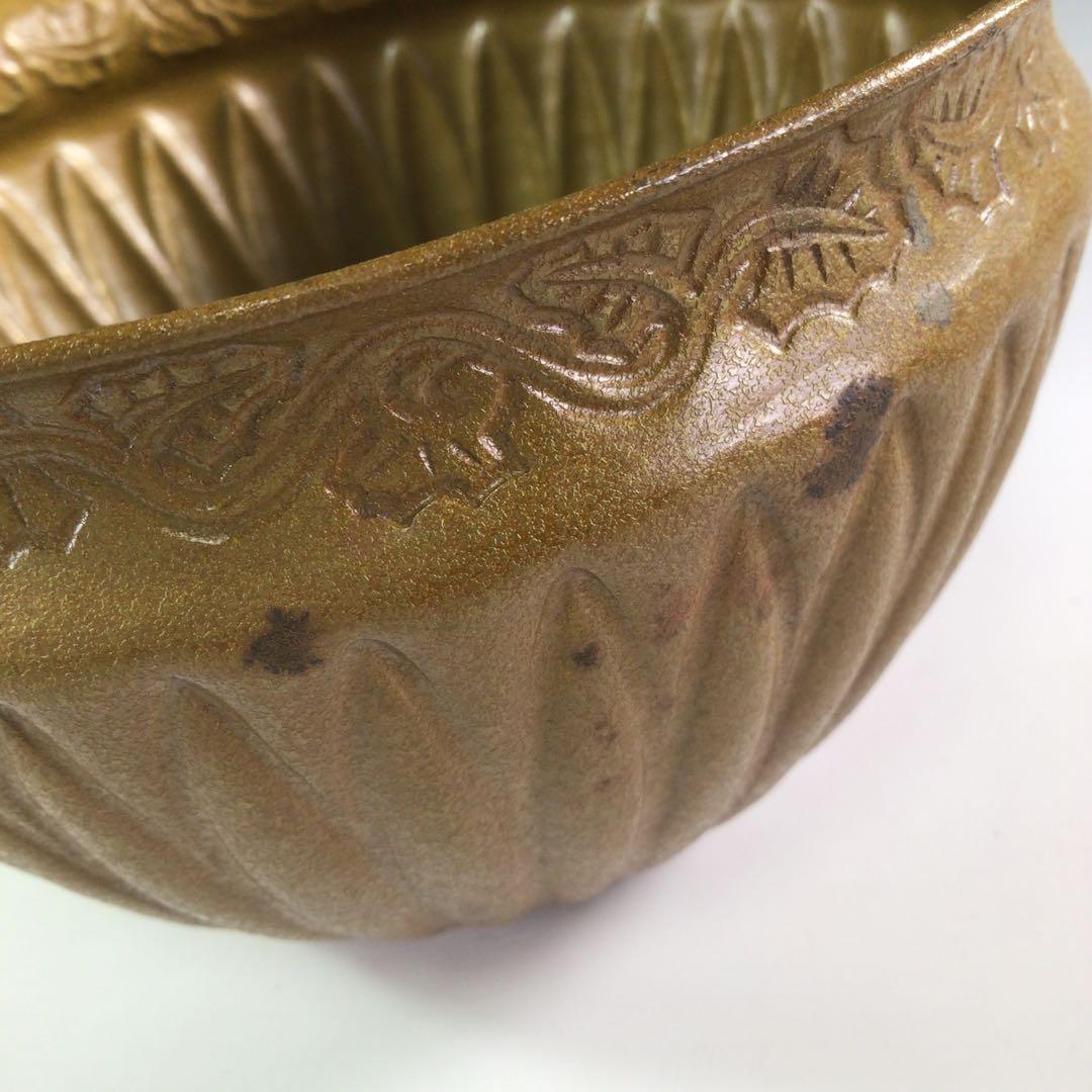 Ｒ６７１　建水　『中川浄益造』『而妙斎　書付』『菊彫モール建水』　共箱　茶道具