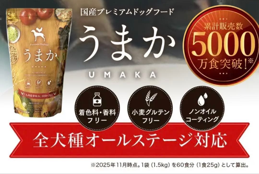 専用　うまか1.5kg 3袋セット ドライドッグフード