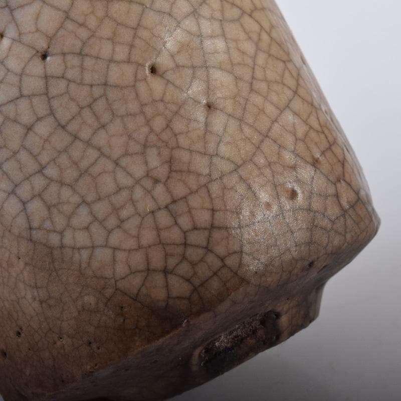 志野焼　古志野　面取ぐい呑　酒盃　時代箱付　C　7782