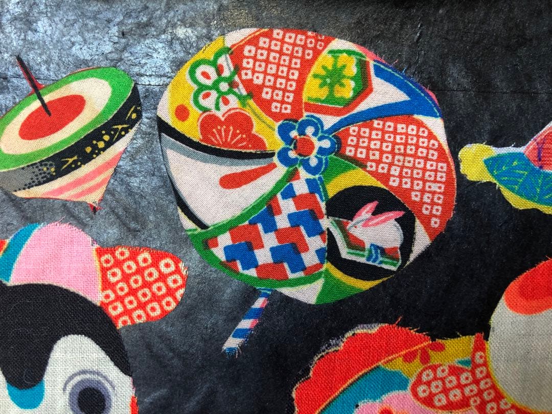 一閑張り　一閑張りバック　 犬張子 狛犬　古布沢山　可愛い　 少し大きめ