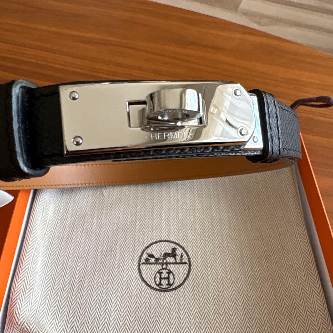 エルメス ケリーベルト 18 ノアール 黒 シルバー ケリー