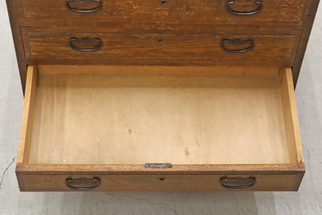 レトロ 無垢材 引き出し4杯 小引き出し レターケース 収納 キャビネット