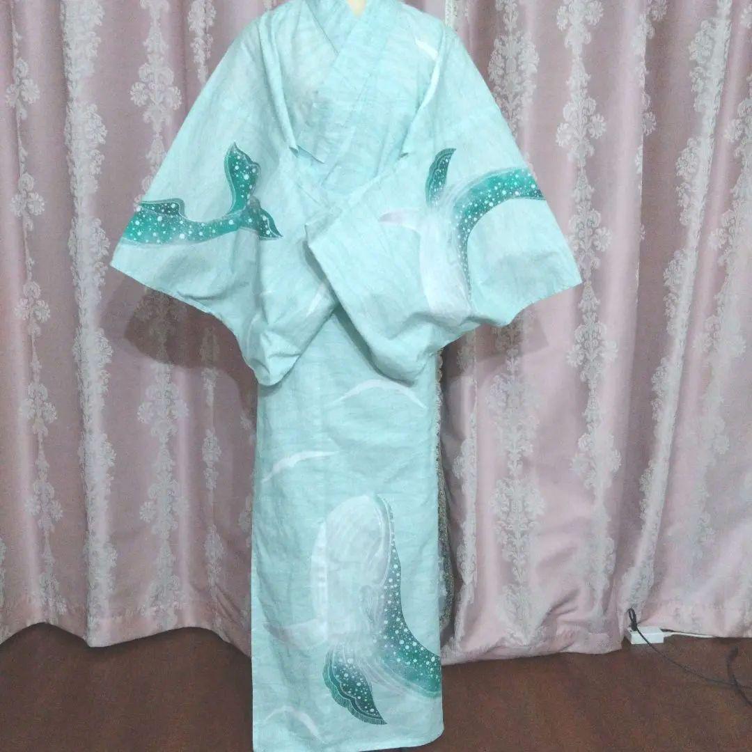 鯨柄　絵羽模様の浴衣