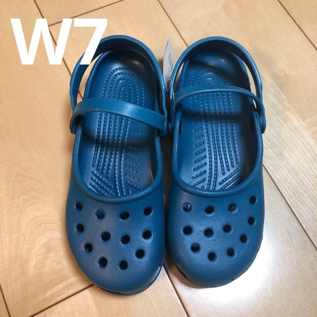 お値下げしました！クロックス　メリージェーンw7 ピーコック