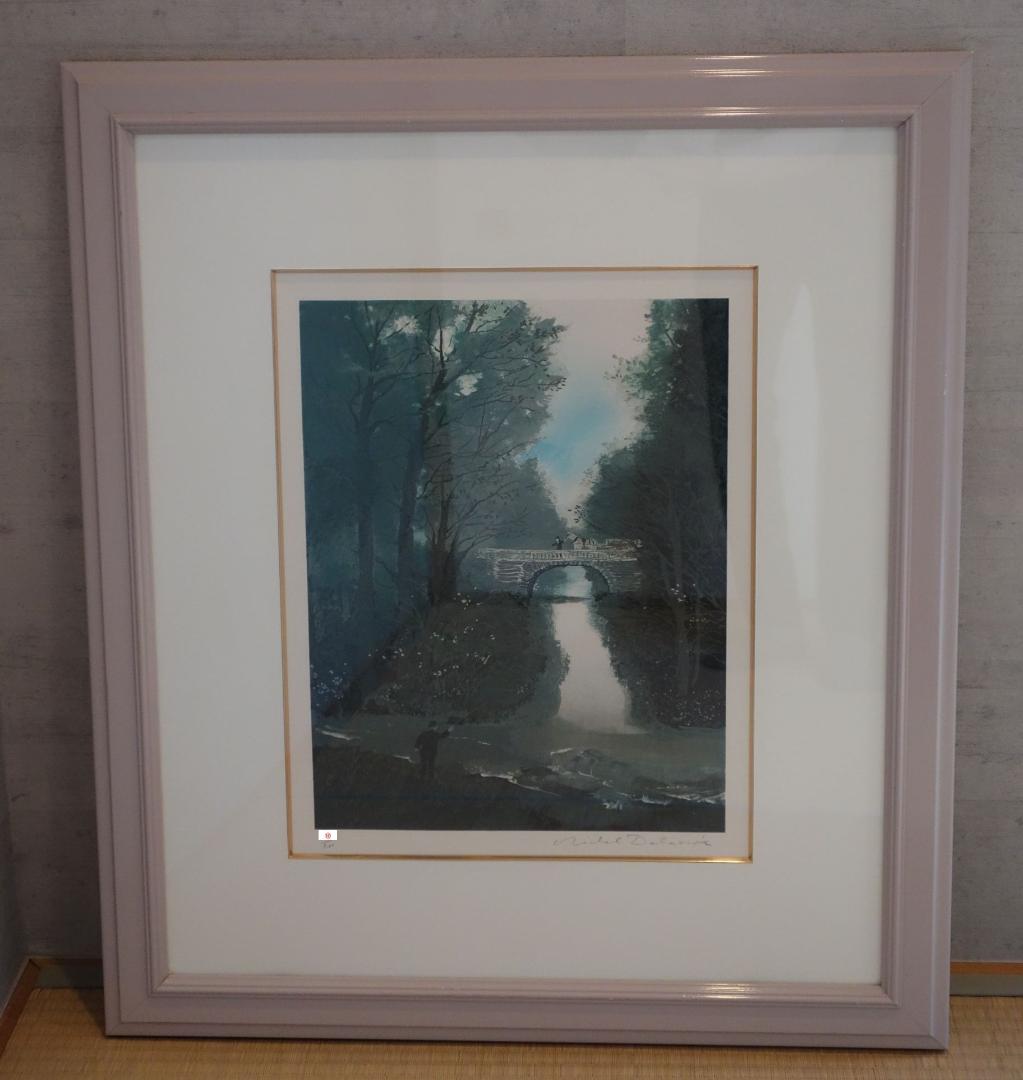 ミッシェル・ドラクロア　リトグラフ「ジュヌビエヌ公園」自筆サイン（ドラクロワ ）