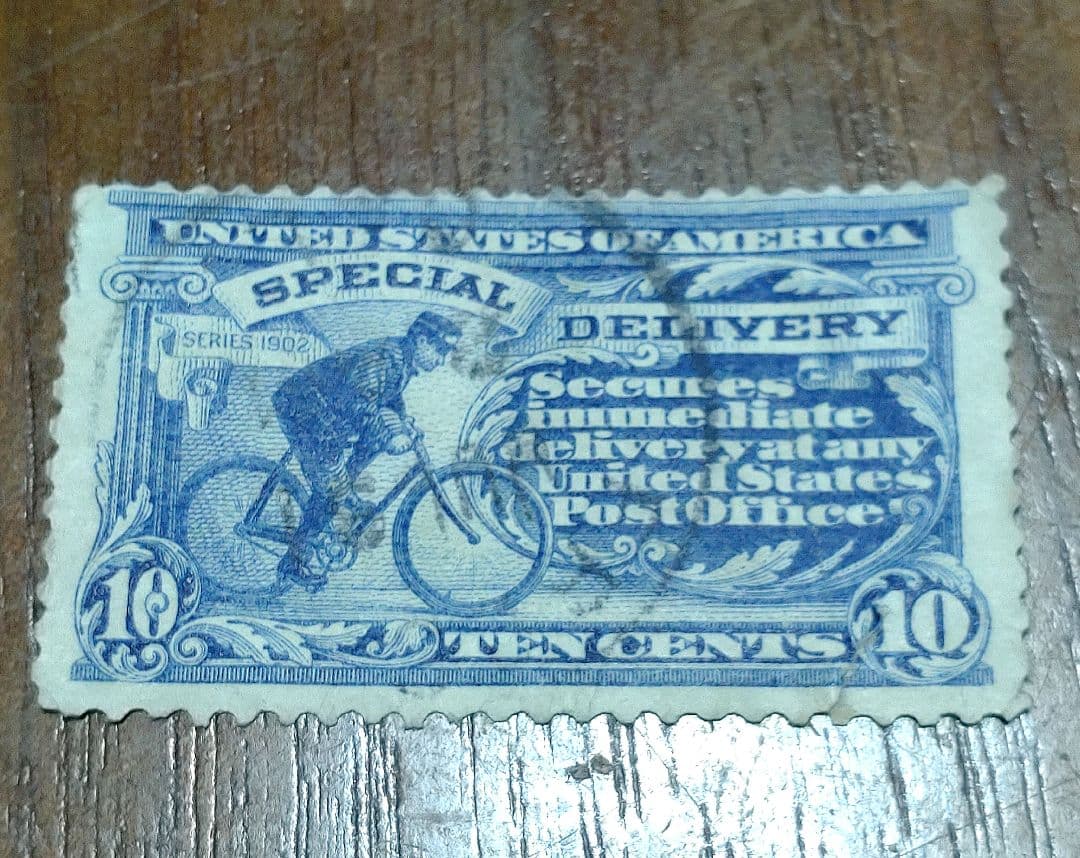 US使用済切手特別配達メッセンジャー自転車使用１９０２シリーズ