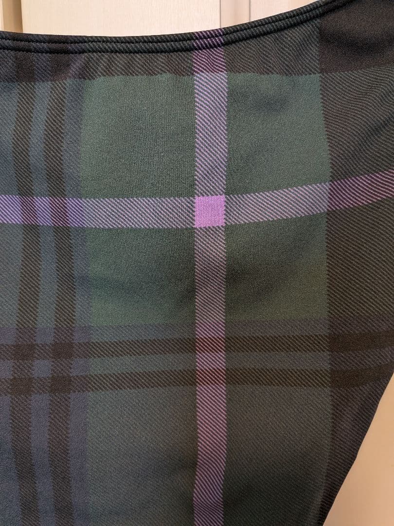 チェック柄ノースリーブレオタード