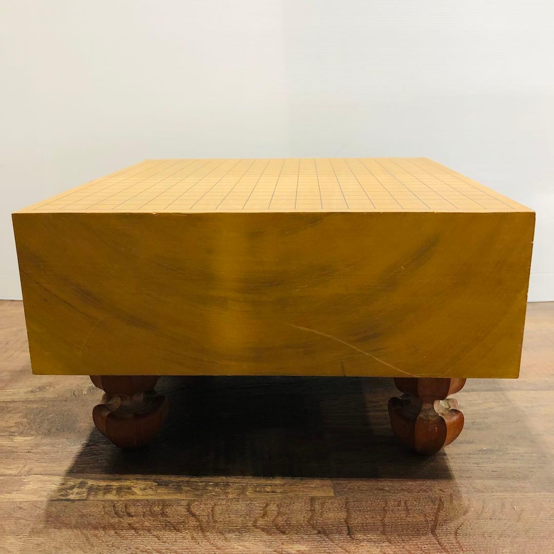 天然木 囲碁盤 蛤碁石セット 脚付 ヘソあり　5寸