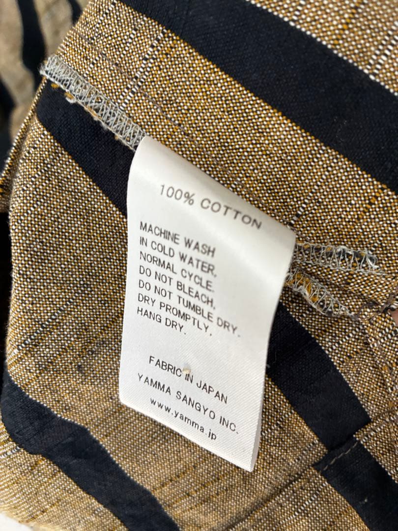 ヤンマ産業 ヤンマ 丸首ボタンシャツ ショート丈 ともえ縞