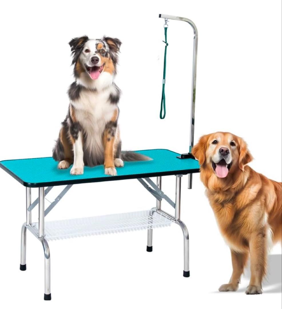 プチリュバンの外付けアーム付トリミングテーブル/超大型LLサイズ/カゴ付